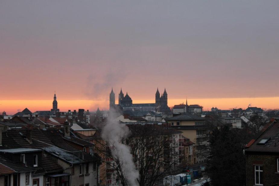 View of the St. Peters Cathedral during the early morning before sunrise