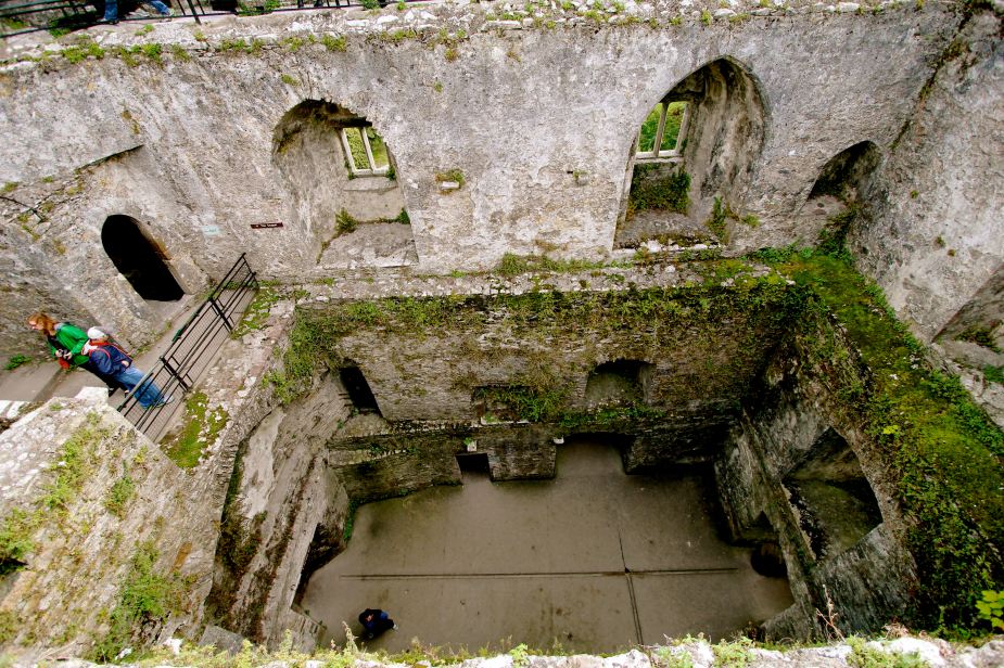 The view from the top looking back down into the center of the castle and its courtyard