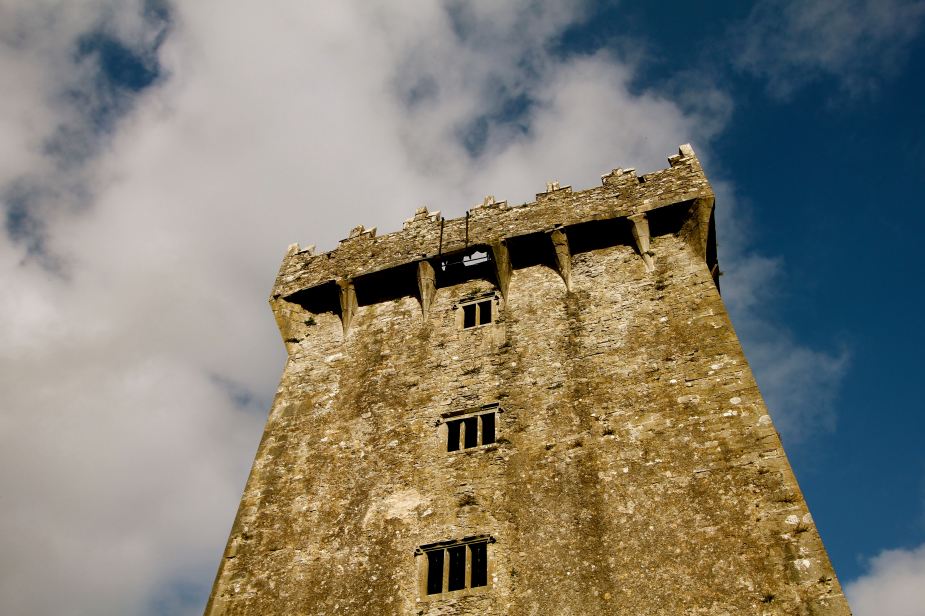 The "Blarney Stone" is at the opening at the top of the castle. When I kissed the stone, I had no clue how open that hole really was!