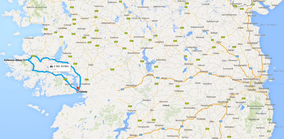 We left Galway by bus and toured through the Connemera Region of Ireland to Kylemore Abbey.  After arriving back to Galway, we boarded our train for our return back to Dublin.