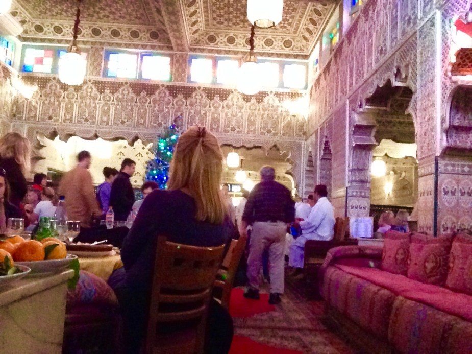 We had a typical Moroccan lunch. The food was served what we in the southern US would call "family style", where you did not order from a menu and the food was brought out in large plates to share with the table. The lunch was a salad, grilled chicken vegetables (potatoes & carrots), bread and couscous. Our dessert were very sweet oranges.