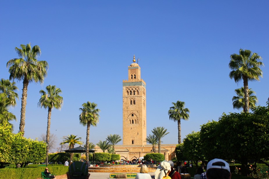 We toured the largest mosque in Marrakesh (Koutoubia Mosque) built in the 1100s. The minaret (prayer tower) is 253 feet high.
