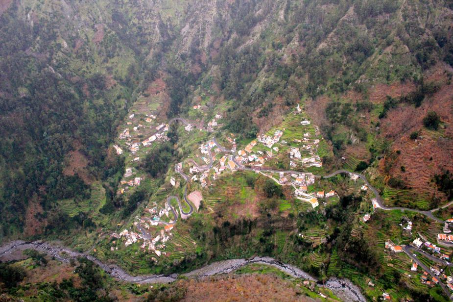 A view looking straight down....while no pirates today, the villages are still there hidden between the mountain passages