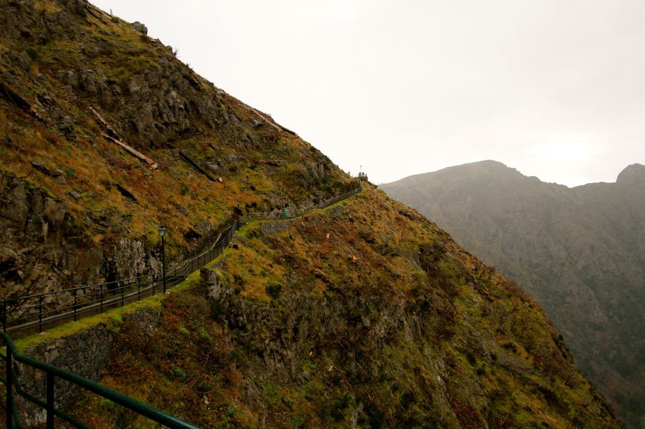 The hiking trail I took to get the spectacular views. It was raining, and I was the only one that ventured out and had the trail to myself