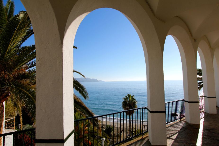 The arches provide the perfect frame for the Mediterranean Sea