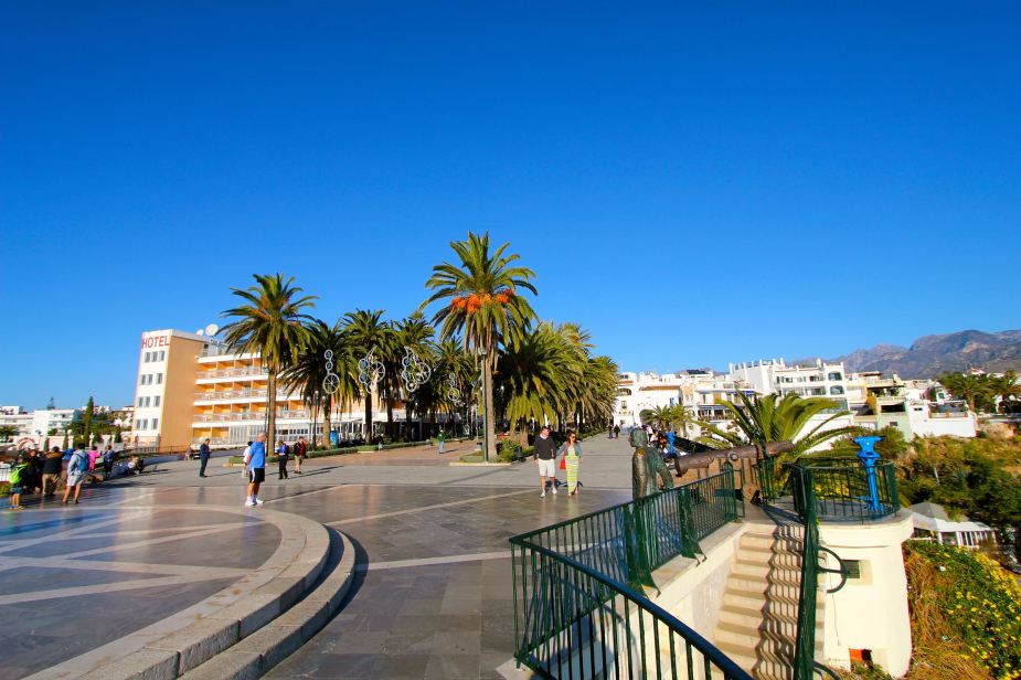 At the end of the vista looking back toward the city