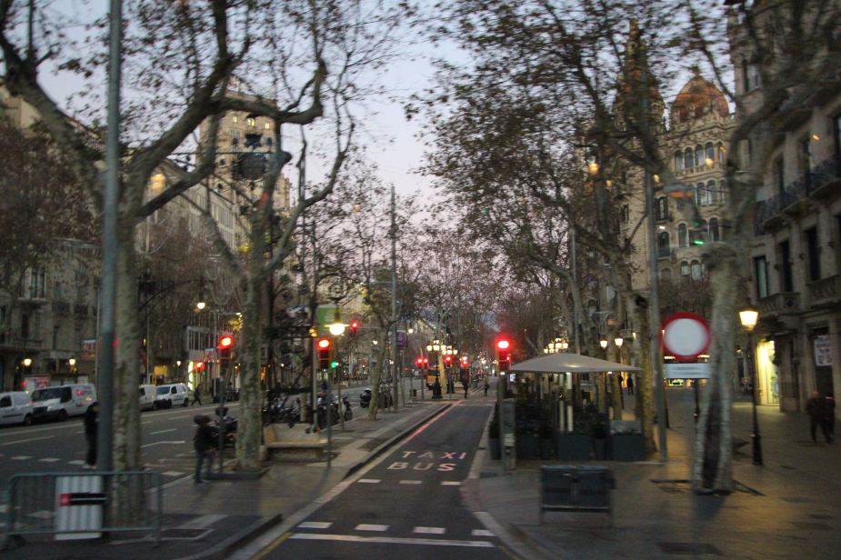 Early morning start through the streets of Barcelona. We were here on January 6th, which is the Day of Epiphany (Catholic Holiday in reference to when Jesus was presented to the Three Wise Men 12 days after his birth). Since it was a holiday, nothing was open, which helped us travel Barcelona in what would have been rush hour. 