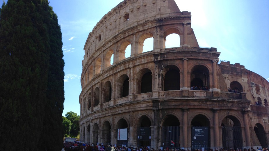 At the Roman Colosseum (Coliseum) built about 80AD....has to be one of the most iconic structures in the world. 