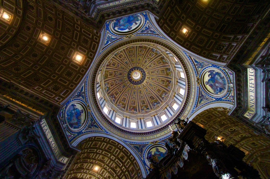 The height of the dome is high enough that the Statue of Liberty can fit inside!! The altar for the Pope is the large structure on the right.