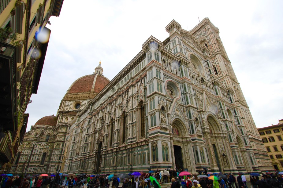 This is a very large church: 89,000 square feet, 502 feet long, 124 feet wide, and the dome and tower are over 375 feet. The line of people stretched all the way around the church. If I have not been inside dozens and dozens of other churches in Europe, I probably would have waited.