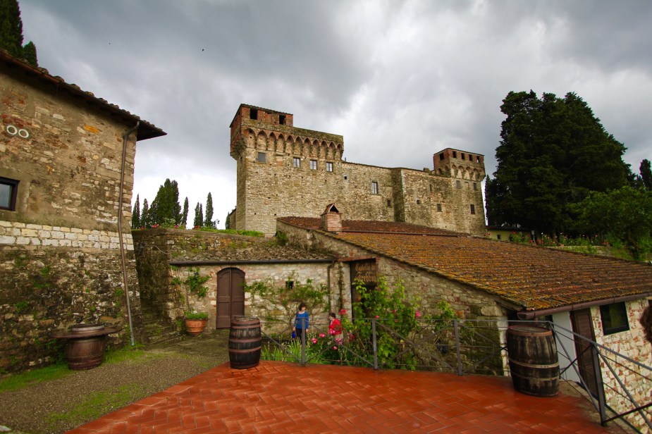 After leaving Florence, we drove out into the countryside of Tuscany (a State in Italy). Our destination was to the Castello del Trebbio for a tour of the castle and a wine tasting.