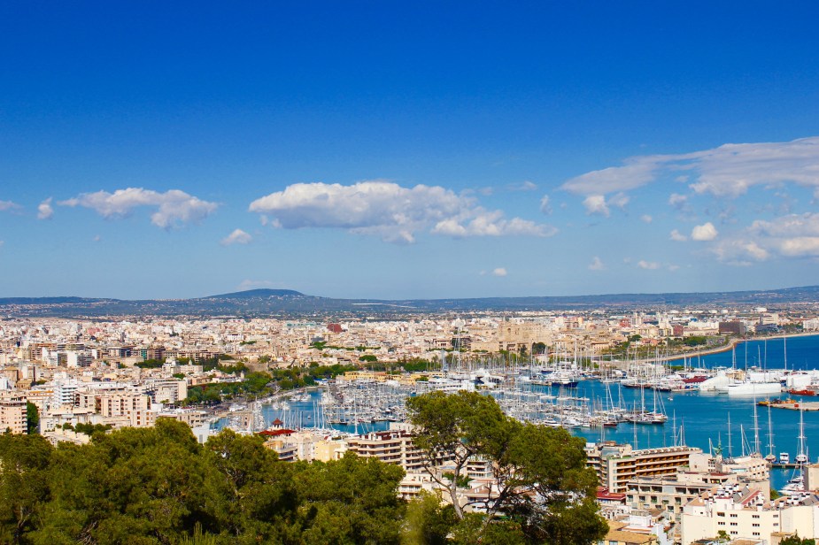 A stop on the hop-on hop-off bus takes you to a scenic overlook to Palma from a nearby elevated hill top that gives one a sense of densely populated Palma is.