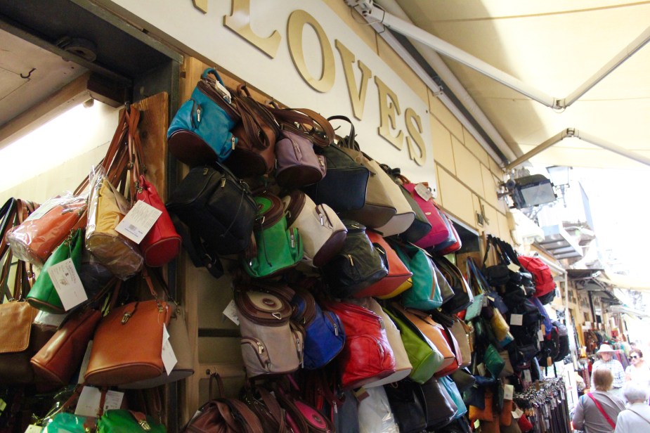Another common item in Italy to buy is anything made from leather, as leather production of finished goods (bags, jackets, gloves, etc) is big here.