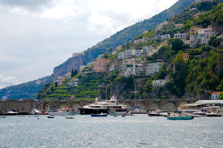 View from our boat leaving Amalfi