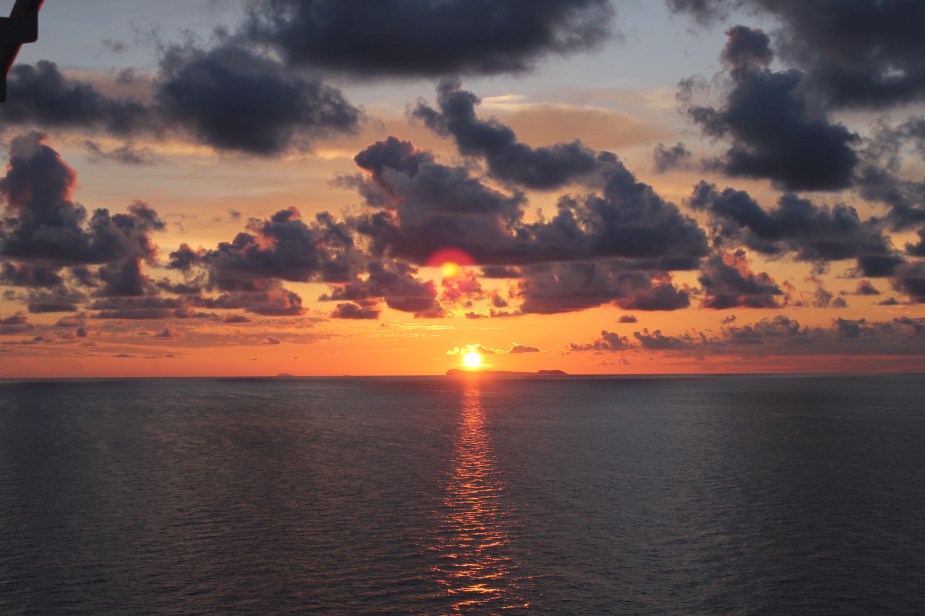 The weather along the Amalfi Coast was a little cloudy with the rain holding off until we started to drive back...but, once we left the port in Naples we were blessed with seeing a beautiful sunset