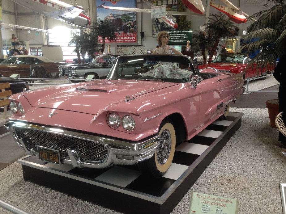 Not only are there displays of just German cars, but there is an American section as well with many vintage, classic cars: 1957 Ford Thunderbird